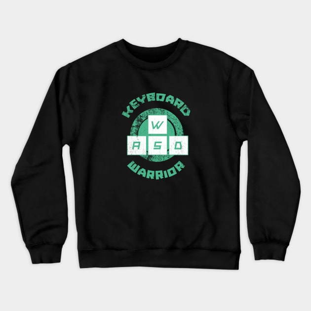 Keyboard Warrior (Green) Crewneck Sweatshirt by The Geek Garage Sale